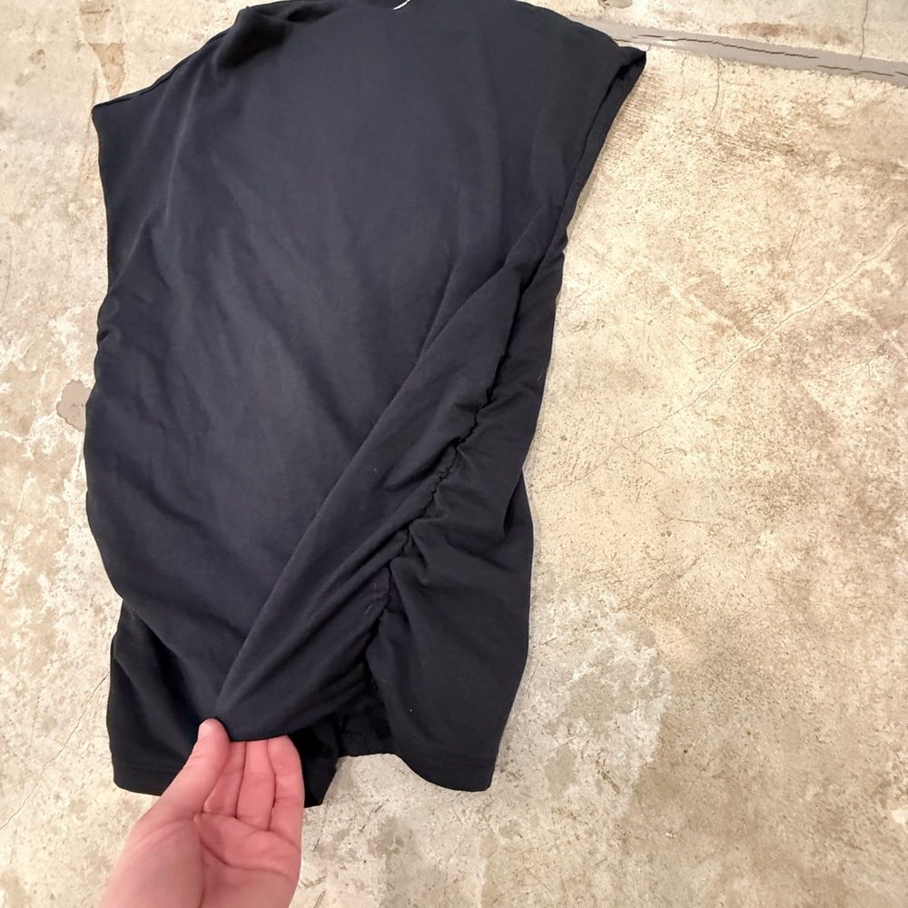 Abercrombie & Fitch Black Ruched Side Tank Top